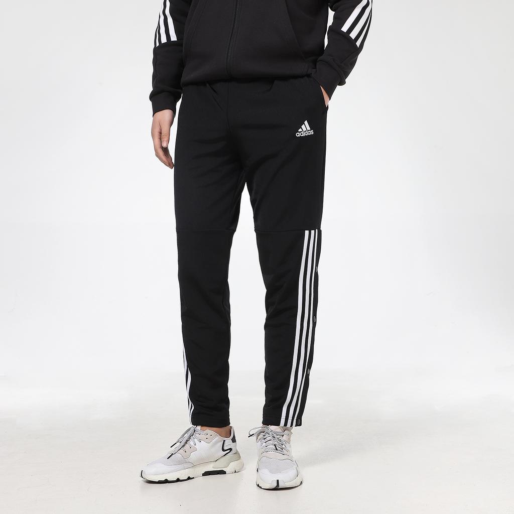 Adidas Running Casual Snap Button Knit Pants Men Bottoms Black GK8991