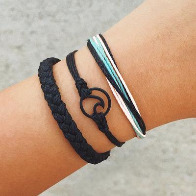 3PCS/Set Women Boho Beach Surf Femme Handmade Wave Charms Bracelet Wave Hippie Bohemian Bracelet Boyfriend Girlfriend Gifts