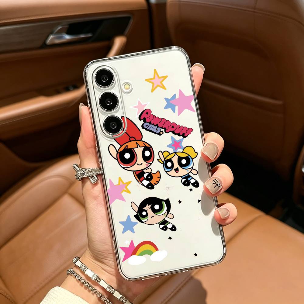 Cute The P-Powerpuff-es Cartoon Girls Clear Phone Case for Samsung Galaxy A71, A70, A52, A51, A40, A30