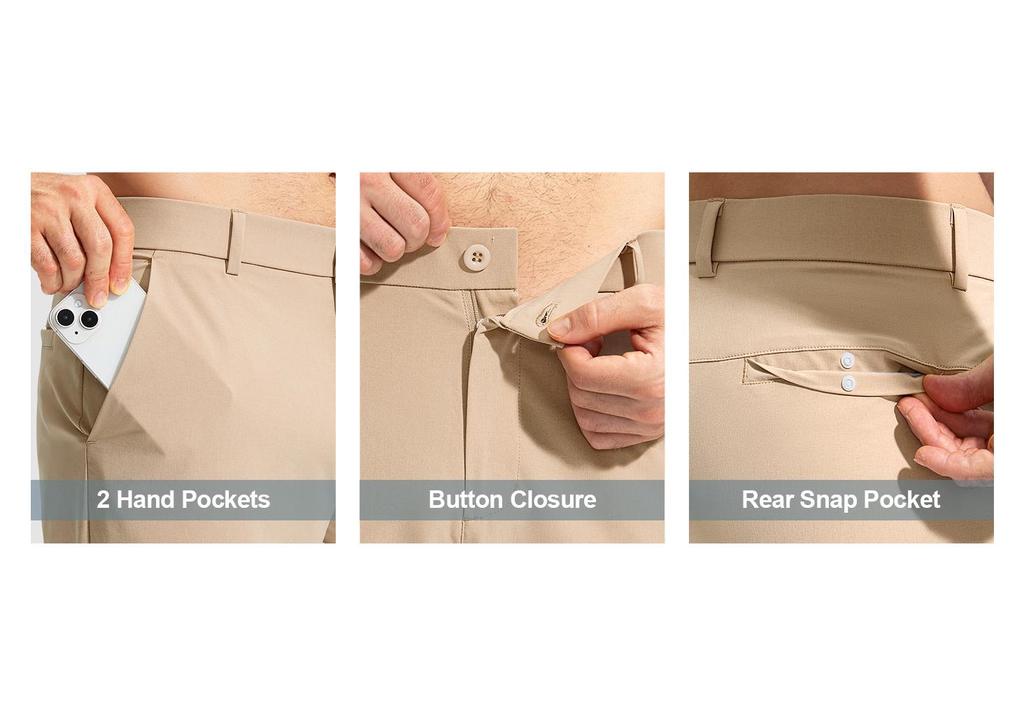 2026 Men's Mid-Waist Stretch Golf Pants - Quick-Drying, Lightweight, Plus Size, Straight Leg, Solid Color