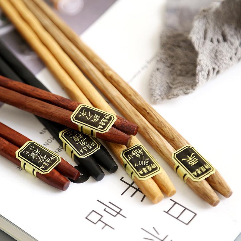 5 Pairs Japanese Wooden Chopsticks Set - Five Colors, Pointed Tip, Gift Box