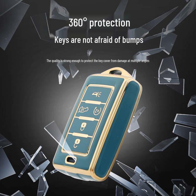 Gold-Edged TPU Key Cover for JEEP Grand Cherokee