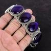 Pulseira de labradorita de fogo roxo 925 pulseira de corrente ajustável de prata esterlina joias artesanais pulseira de pedras preciosas vintage presentes para mãe