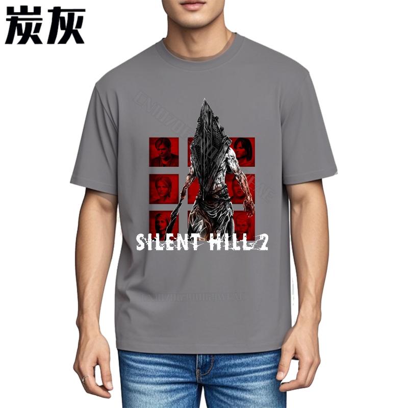 Top Tees Comfortable Summer Tshirt Silent Hill Two Pyramid Head Black Relaxed Fit Tshirt Stylish Breathable Tee Daily Wear