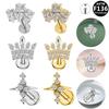 Gaibei F136 Titanium Crown Heart Bow Stud Earrings