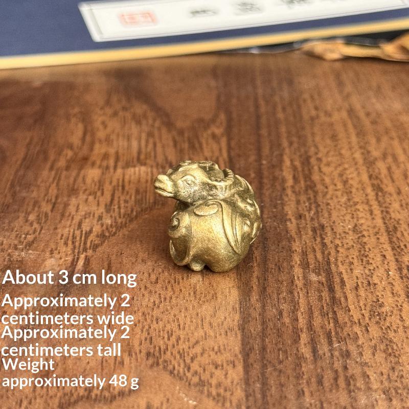 1Pcs Brass Hippopotamus Rhinoceros Statue Metal Animal Figurine Miniature Ornament For Home And Office Desk Decoration