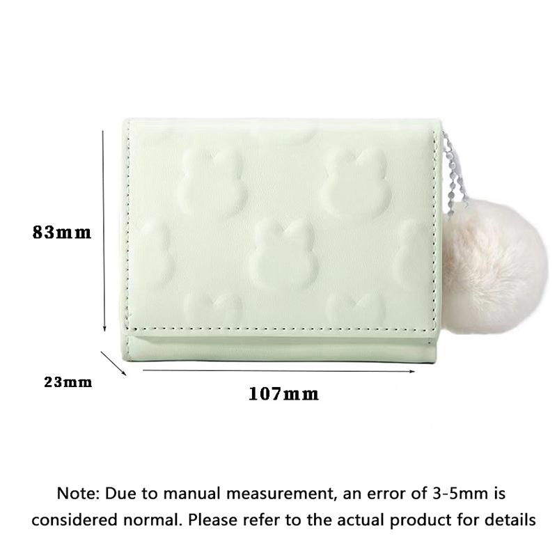 Cartoon Small Wallet Cute Korean Short Wallet Women's Solid Color Cute Rabbit Pattern Simple Mountaineering Bag Christmas Gifts