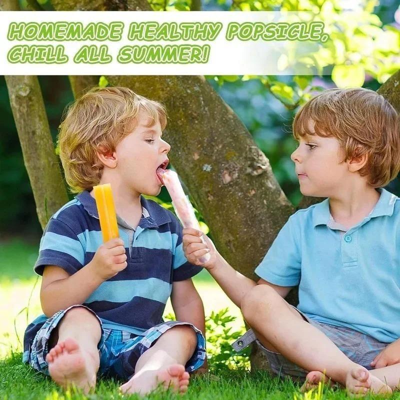 Yazlık Tek Kullanımlık Buz Popsicle Poşetleri Kendin Yap Dondurma Popsları Büyük Dondurulmuş Mühürlü Poşetler Meyve Suyu Yoğurt Smoothie Kalıp Poşeti Huni Aletleriyle