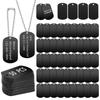 M-Modern-Metal Stamping Blanks-50 Pcs Black Anodized Aluminum Dog Tags, Engravable For DIY Jewelry& Pet ID Tags