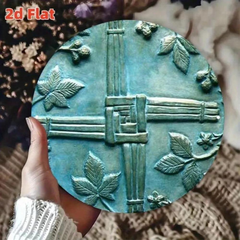 Plaque Croix Celtique Métal Vintage Décoration Murale Religieuse Gaufrée