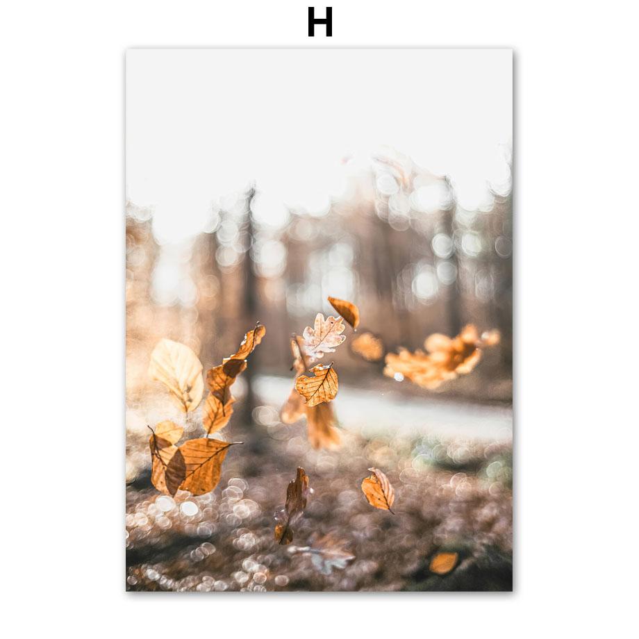 Autumn Hill Forest Road Dýňová květina Nástěnná malba na plátně Severské plakáty a tiskoviny Moderní obrazy pro výzdobu obývacího pokoje