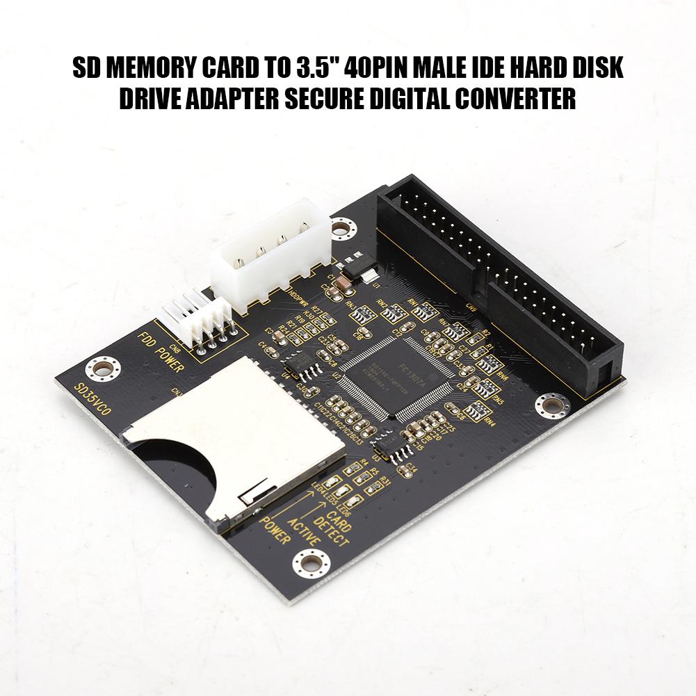 SD Memory Card To 3.5 40Pin Male IDE Hard Disk Drive Adapter Secure Digital Converter