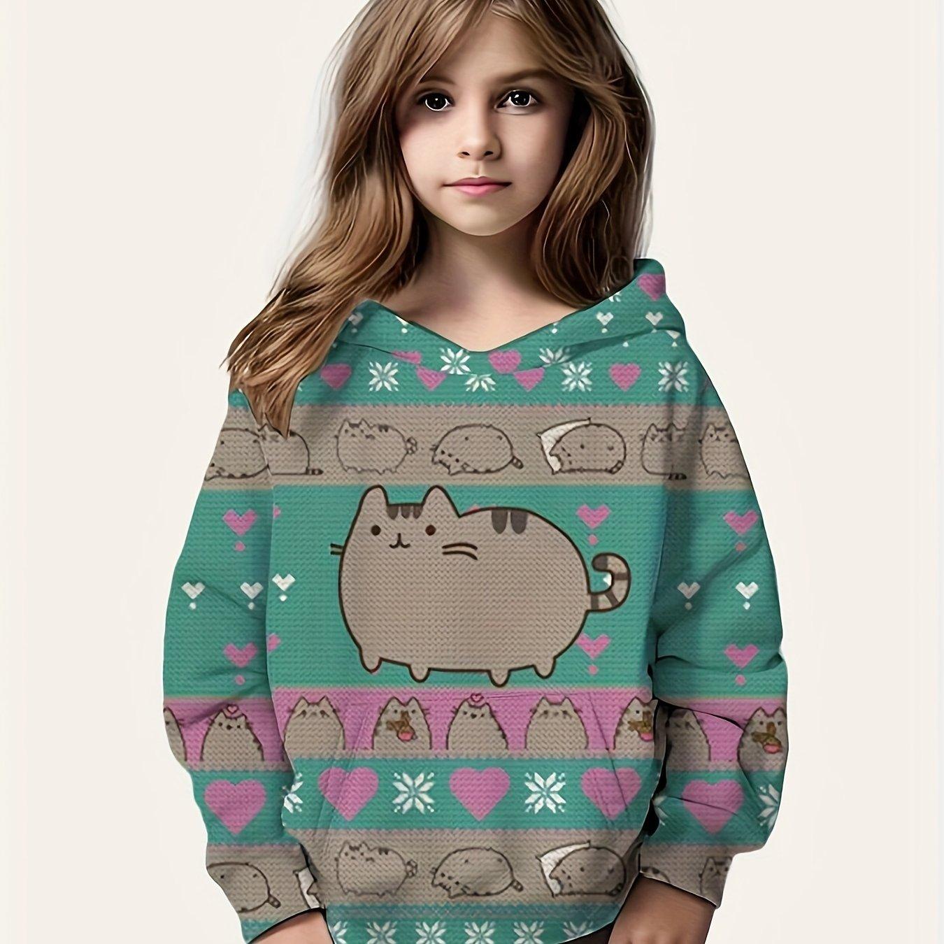 

Детская одежда Толстовки с капюшоном для девочек с длинным рукавом 3D милые животные принт детская весенне-осенняя одежда повседневная стильная одежда для девочек верхняя одежда для активного отдыха 110