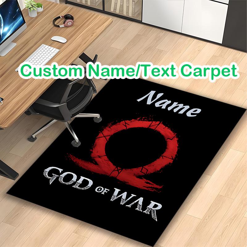 1pc God Of War Symbol Printed Chair Rug for Home Office Use, Living Room Kitchen Game Room Area Carpet