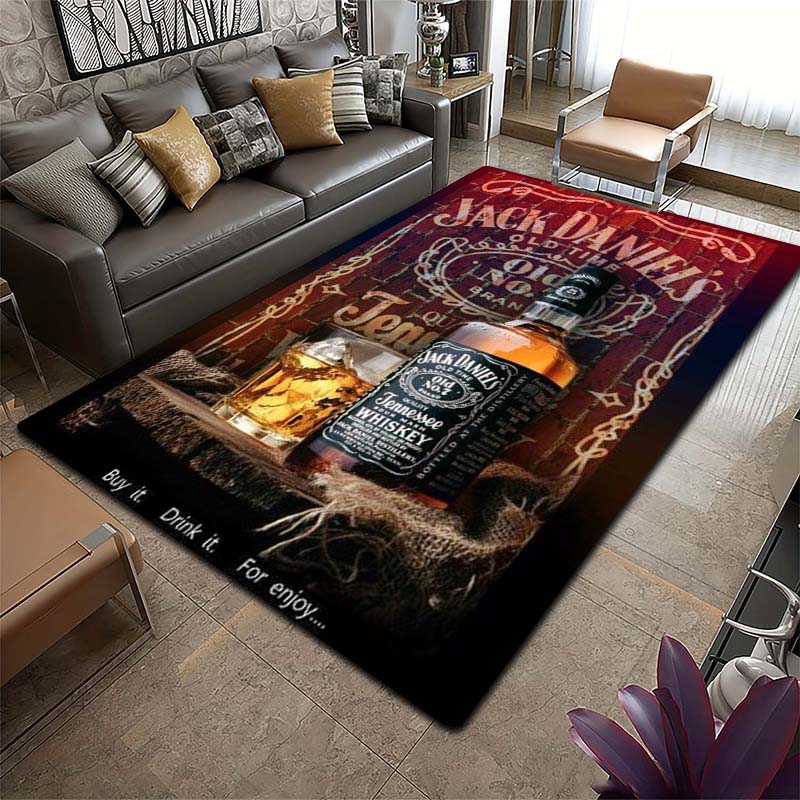 2026 new multi size J-Jack D-Daniels printed carpet yoga mat home decoration living room bedroom anti slip area carpet gift