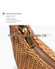 Versatile Retro Woven Straw Handbag with Metal Chain