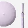 16-strand leather handle straight rod long handle simple INS umbrella weather and rain dual-purpose wind-resistant long handle umbrella logo