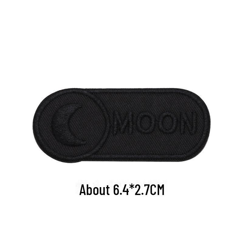 Black Self-Adhesive Embroidery Patch for DIY Clothes Repair and Decoration