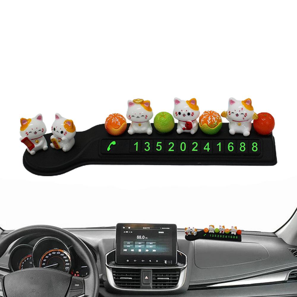 

Parking Number Plate Auto Cat Cartoon Parking Number Plate Lovely Shape Vehicle Decorative Tool For SUVs RVs Trucks Mini Cars