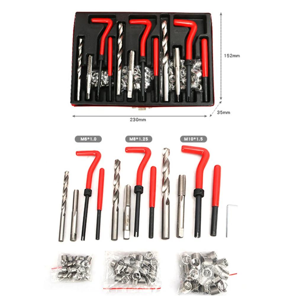 Thread Repair Kit 88pcs M3-M14 Screw Thread Inserts Set with Drill Bit for Damaged Thread Restoration Tool Helicoil Insert Kit