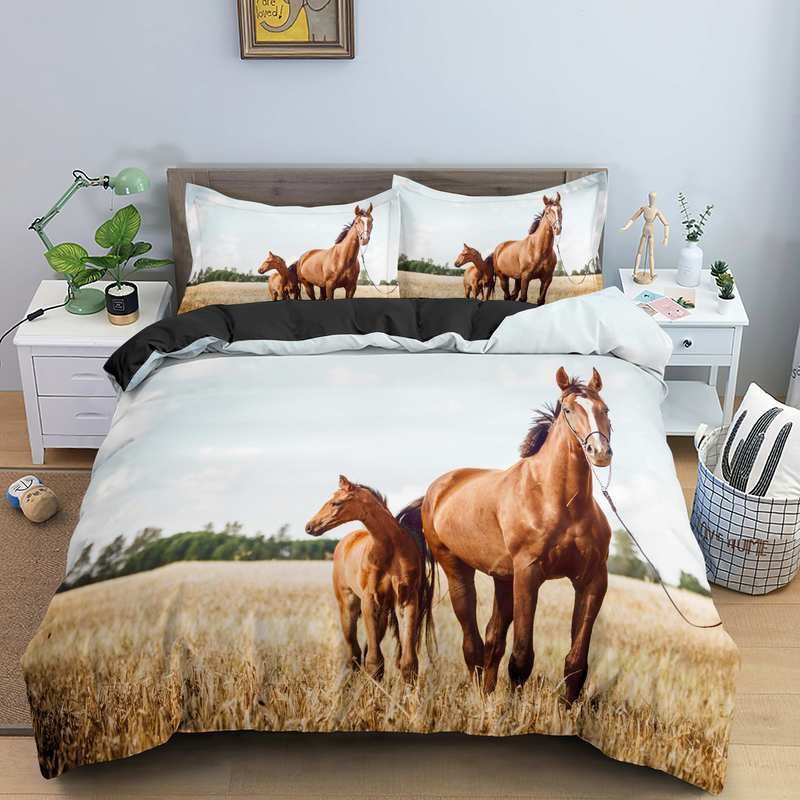 Three-Piece Home Textile Bed Sheet Kit 3D Digital Printing Kit Quilt Cover Bed Sheet