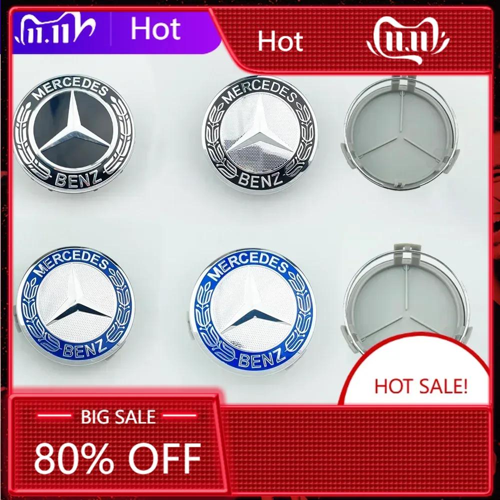 New C200 E200  For Mercedes Benz 4pcs 75MM Car Wheel Center Cover Auto Hub Cap For MERCEDES BENZ AMG W108 W124 W126 W140 W168 W2