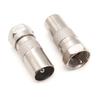 2Pcs F Type Male Plug Connector Socket to RF Coax TV Aerial Female RF Adapters for Audio Video Systems