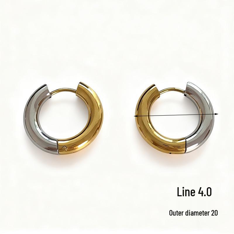 

Mixed Color Stainless Steel & Gold Oval Geometric Earrings Set