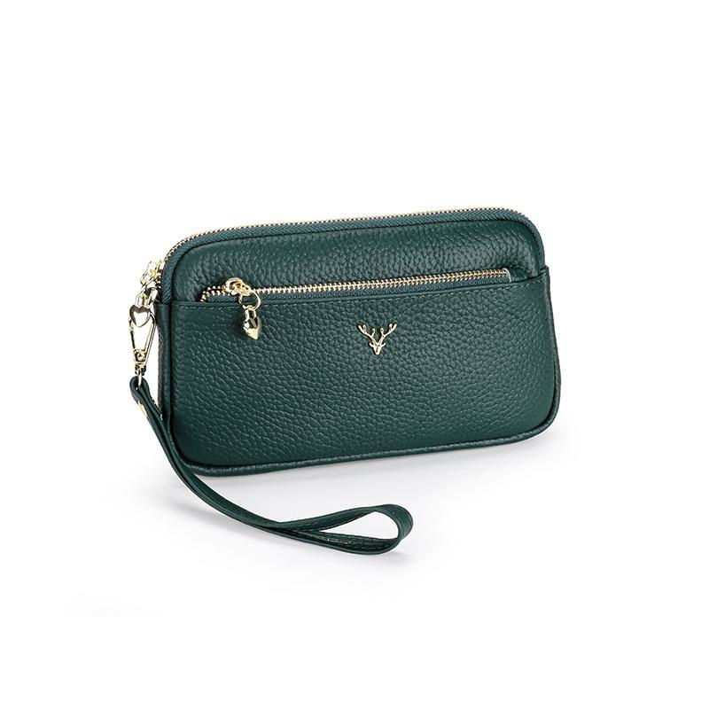 Pochette in pelle da donna 2025 nuova portafoglio lungo in pelle di mucca borsa a mano per madre borsa portamonete in pelle morbida borsa versatile per cellulare