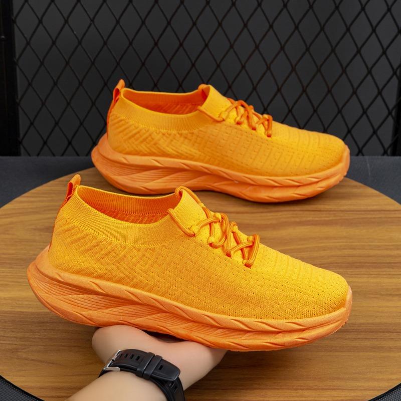 Flying weaving autumn fashion men's shoes breathable thin mesh shoes men's lightweight casual sports running shoes