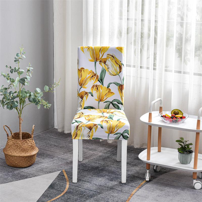 Geometric Elastic Dining Chair Cover Universal Seat Slipcover for Kitchen Wedding Banquet Home Decor