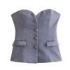 Women's Kaslead Fashion Style Silk Satin Texture Tube Top