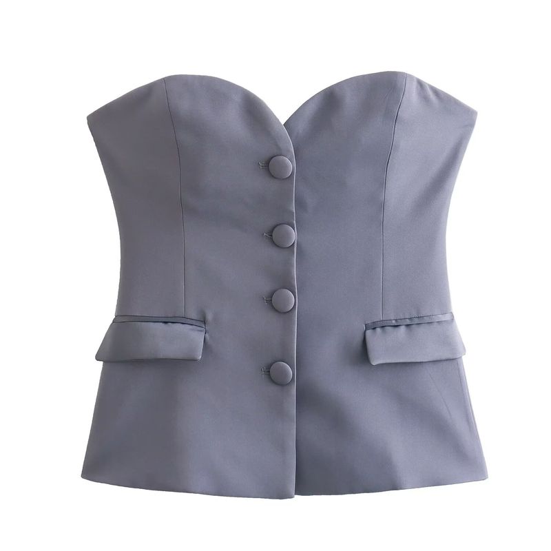Women's Kaslead Fashion Style Silk Satin Texture Tube Top