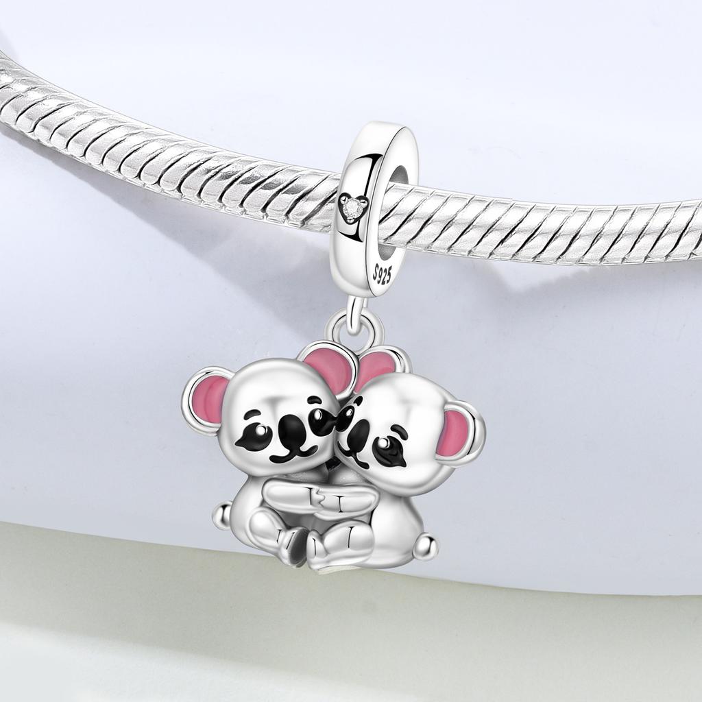 Copper Embrace Koala Animal Beads Original Pendants Bracelet Charm Jewelry Party Diy Trendy Gifts