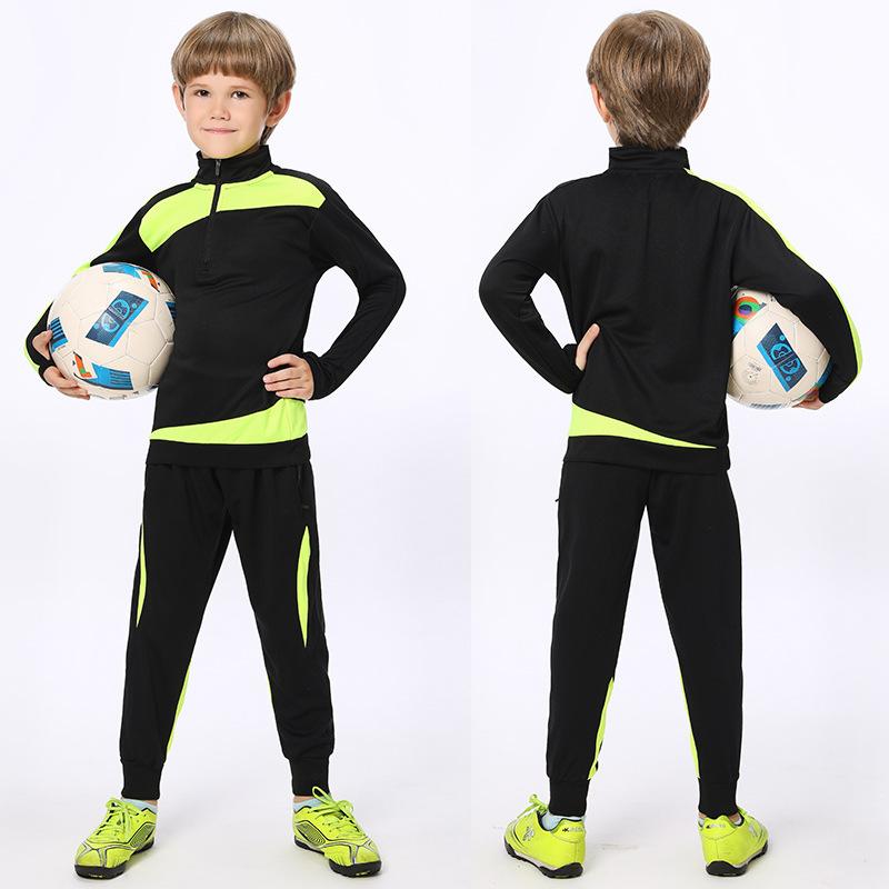 Long-sleeved Football Training Jersey Set, Children's/adult Autumn and Winter Game Jersey, Half-zip Sports Jersey Printing
