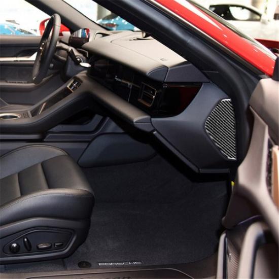 2Pcs Carbon Fiber Interior Door Anti-collision Cover Trim For Porsche Taycan