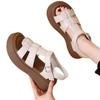 French retro woven platform Roman sandals 2025 summer new fashion versatile hollow casual breathable women's shoes