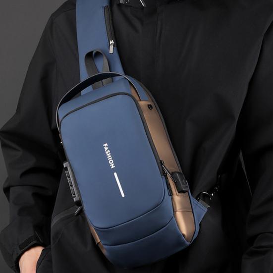 Anti-theft Crossbody Bag Shoulder Backpack with USB Charging Port Waterproof Sports Sling with Lock for Men And Women Travel Camping Daily Use
