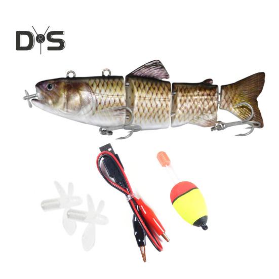 13CM/35G Elektryczny Przynęta Wędkarska Wieloprzegubowa z Haczykami Ładowana przez USB LED Świecąca Przynęta Pływająca Robotyczna Przynęta Sztuczna Akcesoria Wędkarskie