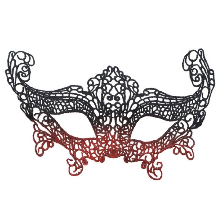 

Gradient Foxes Lace Half Face Mask Lightweight Party Accessory Comfortable Design For Halloween Themed Event And Balls чорний/червоний