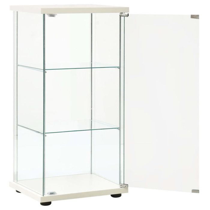 VidaXL Armoire de rangement Verre trempé Blanc