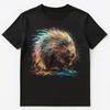 Buntes Farbklecks Stachelschwein Kunst Grafik Unisex T-Shirt