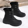 Outdoor Cotton Shoes Warm Booties for Cold Weather Russian Ladies Winter Snow Boots Fleece Lined High Top Thick Boots