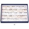 Korean 100-Pair Plastic Boxed Earrings Set - Soft Clay Drip Design, Diamond Glue Needle, Anti-Allergic.
