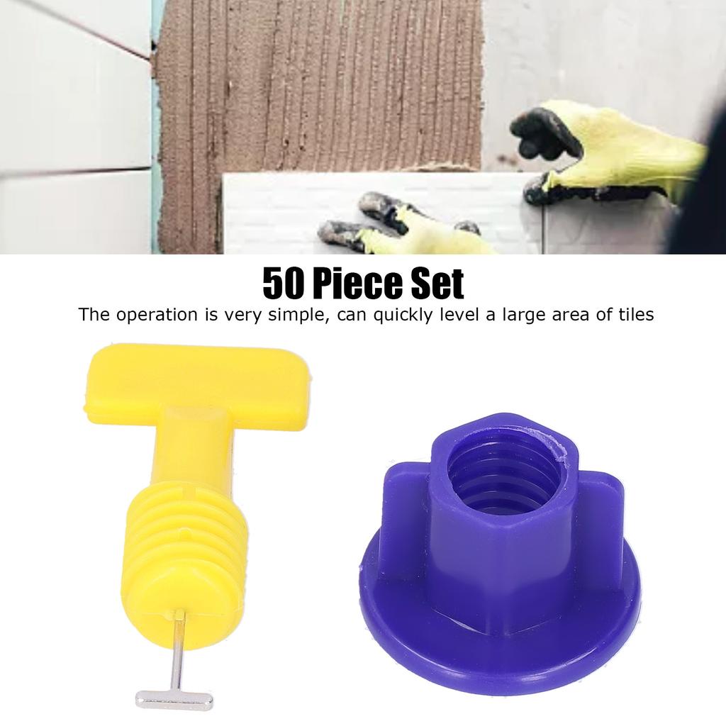50Pcs Tile Leveling System Leveler Kit Floor Spacer Tool Set with Wrench for Home