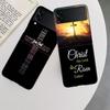 God Jesus Pray Case for Samsung Galaxy Z Flip 6 Flip 5 4 3 5G Black Cell Phone Cover Samsung Z Flip 5 5G Luxury PC Shell Coqu