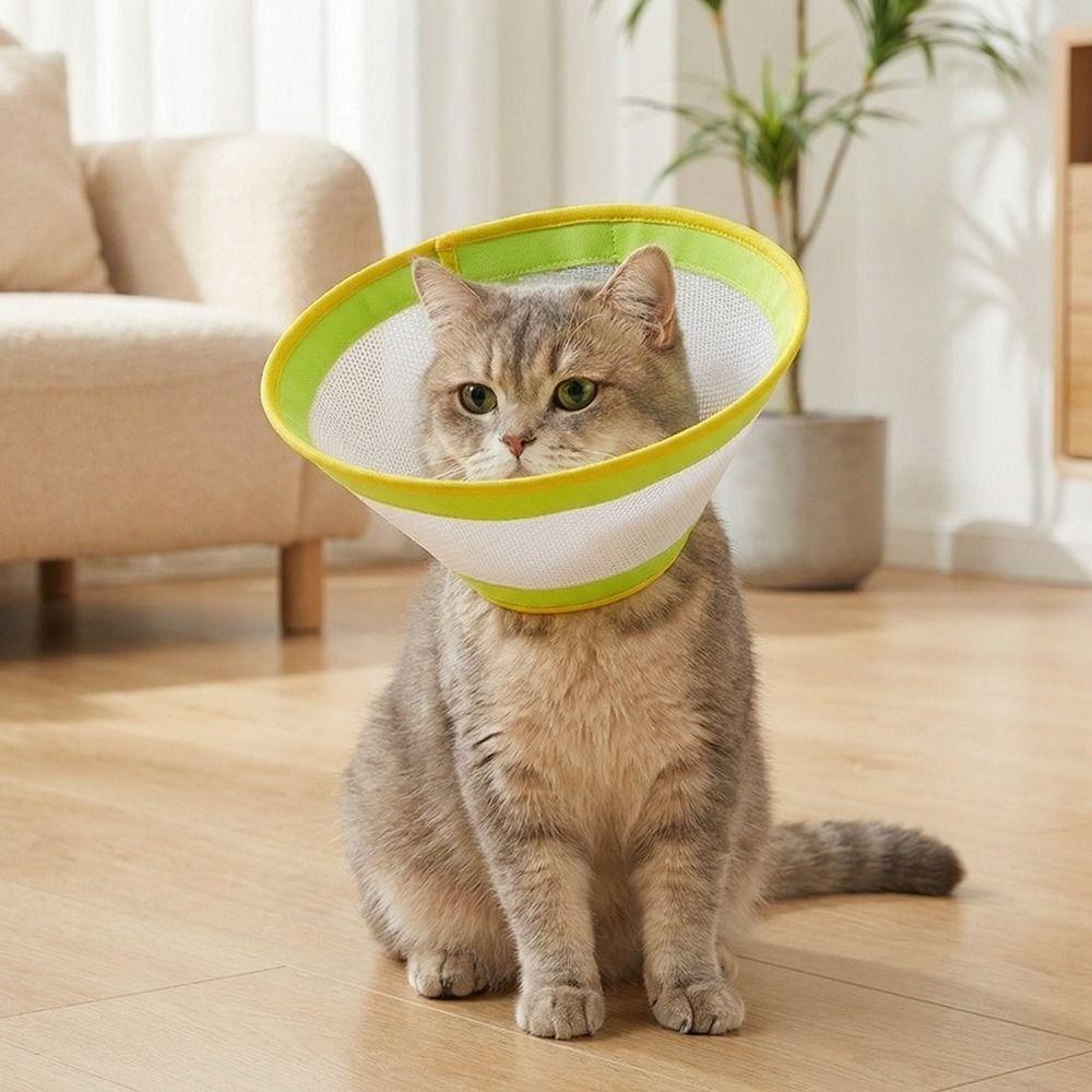 Breathable Cat Cone Collar Mesh Pet Protective Collar Pet Elizabethan Collars  Pet Accessories