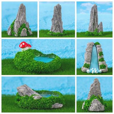 DIY Simulation Rockery Multicolor Miniature Mountain Figurine Gift Artificial Stone Hill