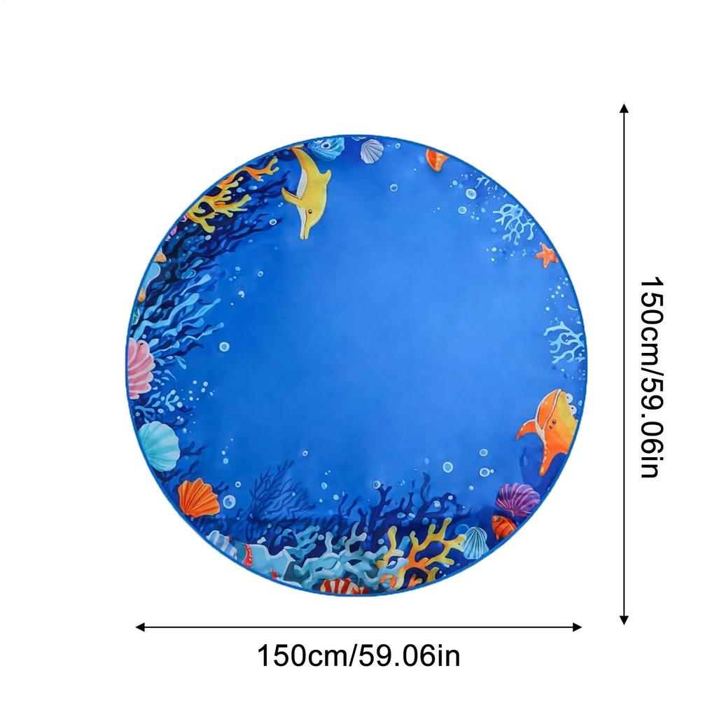 Beach Kiddie Pool Beach Blanket Paddling Pool with Carrying Bag Waterproof Summer Outdoor Water Play Toy for Picnic Travel
