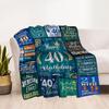 Happy 40th Birthday Celebration Blanket Soft & Cozy Suitable for Bed Office Seaside for All Seasons Modern Gifts For Family Or Friends